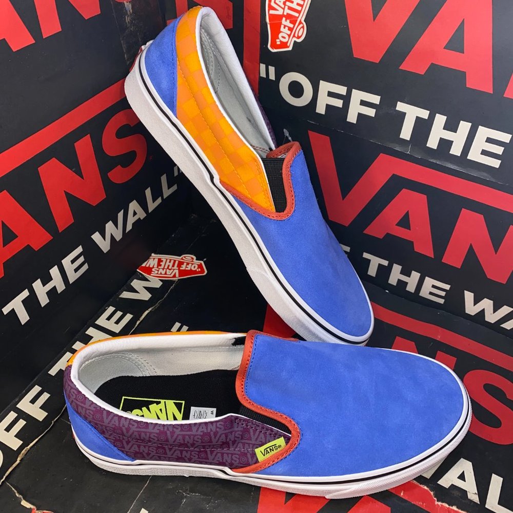 Vans Classic Slip On Mix Match Blue/Grape/Orange Men's 8/Women's 9.5 VN0A4BV316V